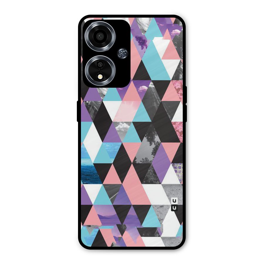 Abstract Splash Triangles Metal Back Case for Oppo A59