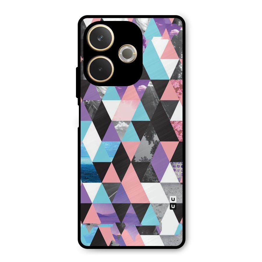 Abstract Splash Triangles Metal Back Case for Oppo A5 Pro