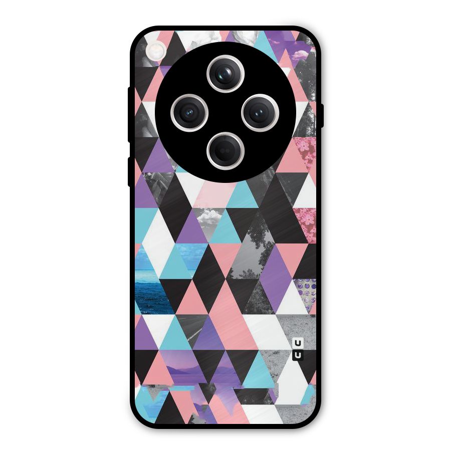 Abstract Splash Triangles Metal Back Case for Oppo Find X8