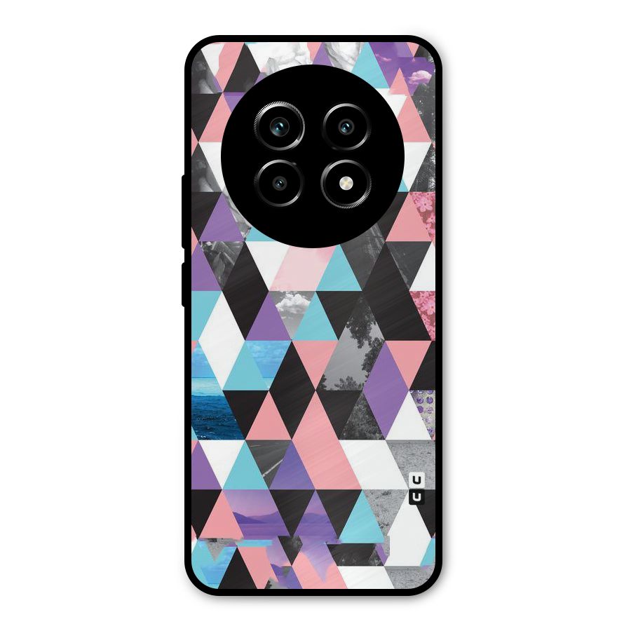 Abstract Splash Triangles Metal Back Case for Realme 13 Pro