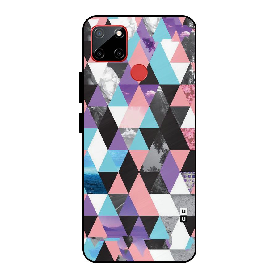 Abstract Splash Triangles Metal Back Case for Realme C12