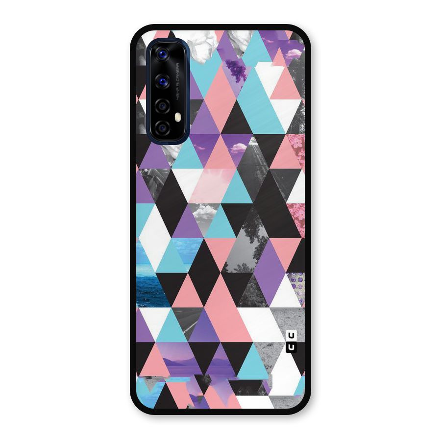 Abstract Splash Triangles Metal Back Case for Realme Narzo 20 Pro