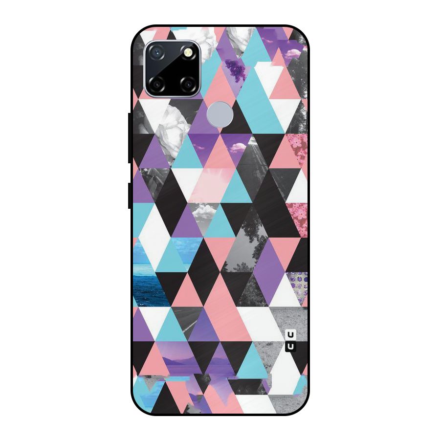 Abstract Splash Triangles Metal Back Case for Realme Narzo 30A