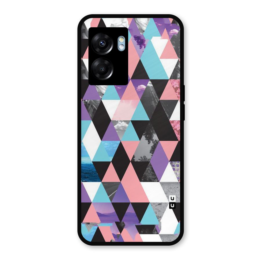 Abstract Splash Triangles Metal Back Case for Realme Narzo 50 5G