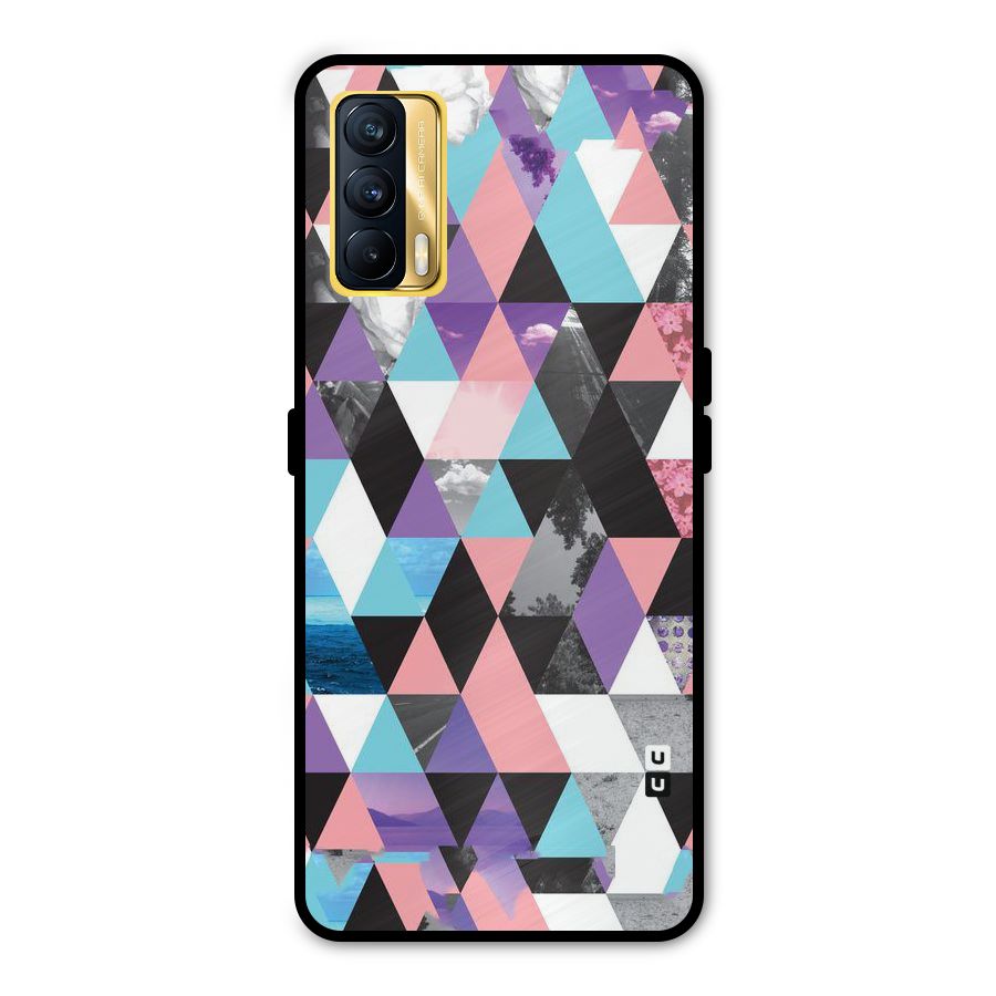 Abstract Splash Triangles Metal Back Case for Realme X7
