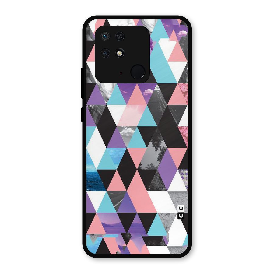 Abstract Splash Triangles Metal Back Case for Redmi 10 Power