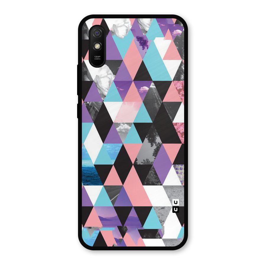 Abstract Splash Triangles Metal Back Case for Redmi 9a