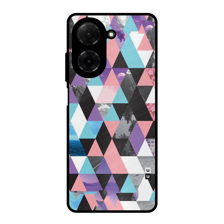 Abstract Splash Triangles Metal Back Case for Redmi A5 4G