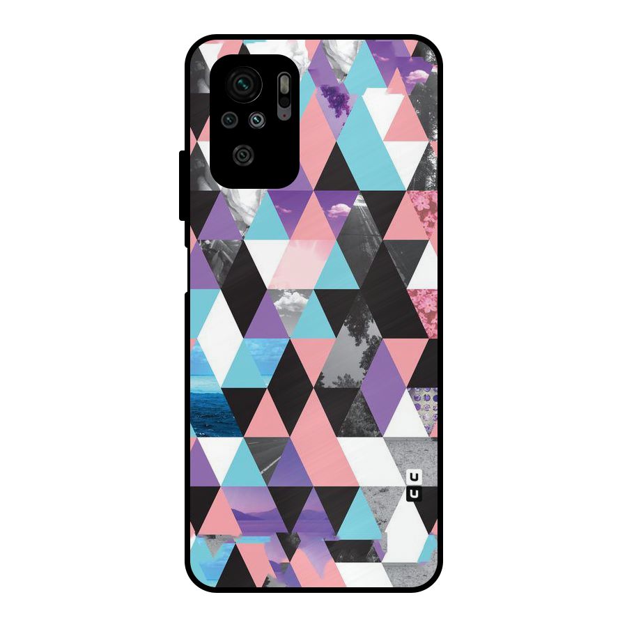 Abstract Splash Triangles Metal Back Case for Redmi Note 11 SE