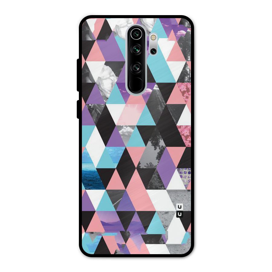Abstract Splash Triangles Metal Back Case for Redmi Note 8 Pro