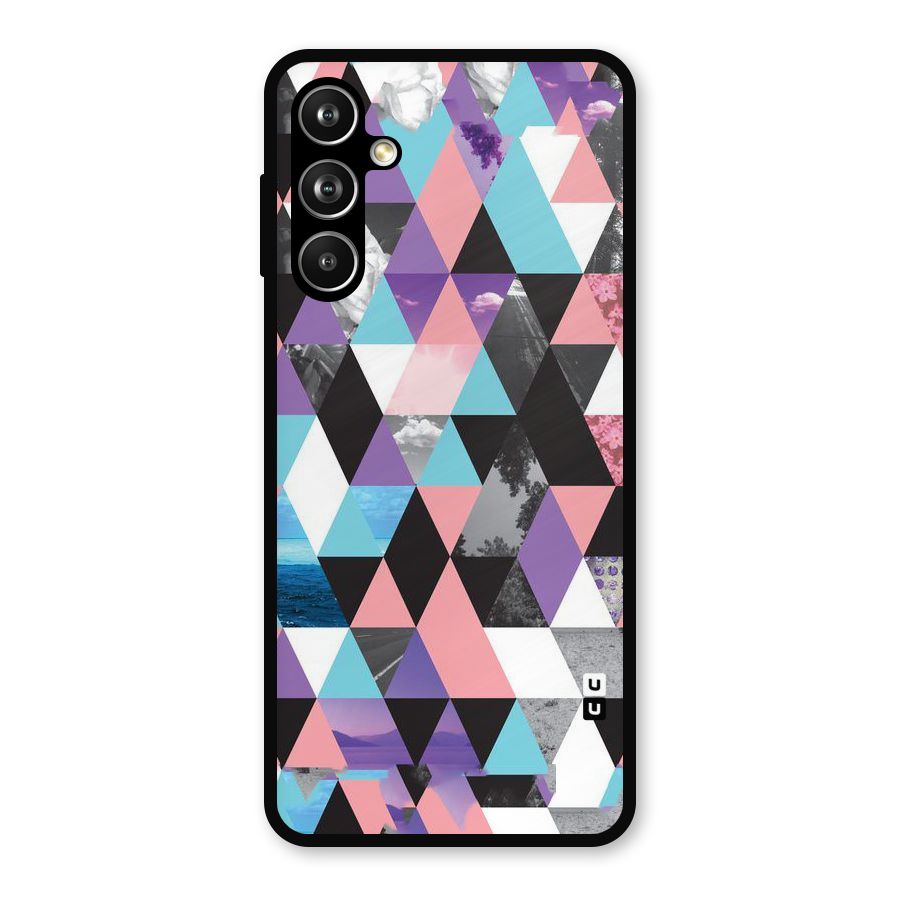 Abstract Splash Triangles Metal Back Case for Samsung Galaxy M54