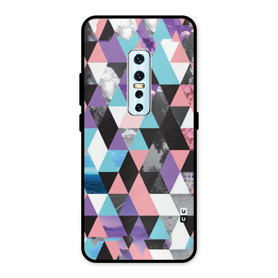 Abstract Splash Triangles Metal Back Case for Vivo V17 Pro