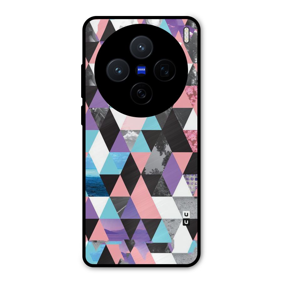 Abstract Splash Triangles Metal Back Case for Vivo X200