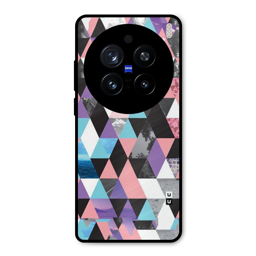 Abstract Splash Triangles Metal Back Case for Vivo X200 Pro