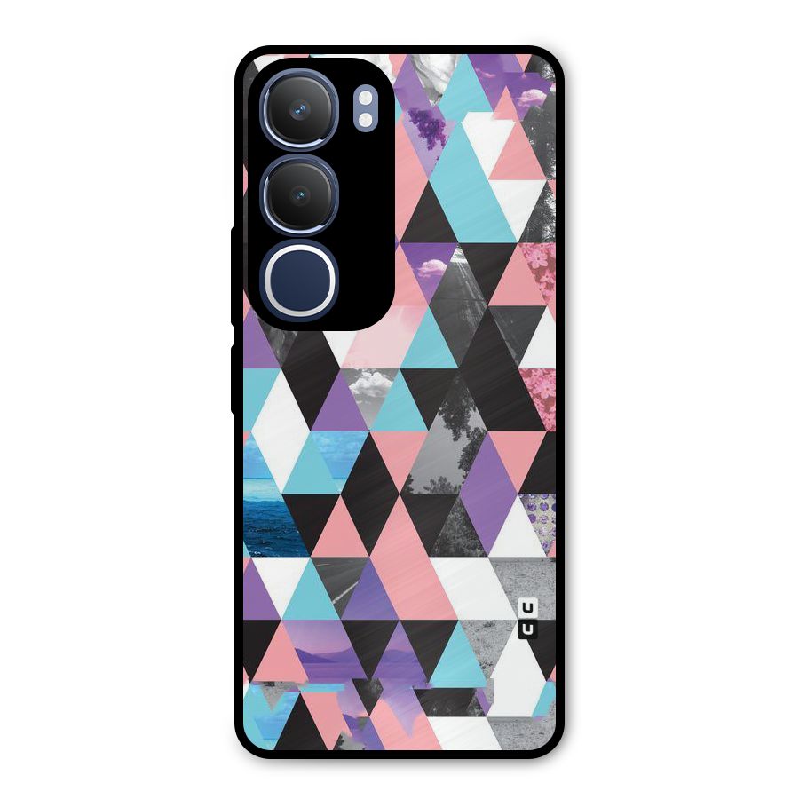 Abstract Splash Triangles Metal Back Case for Vivo Y29