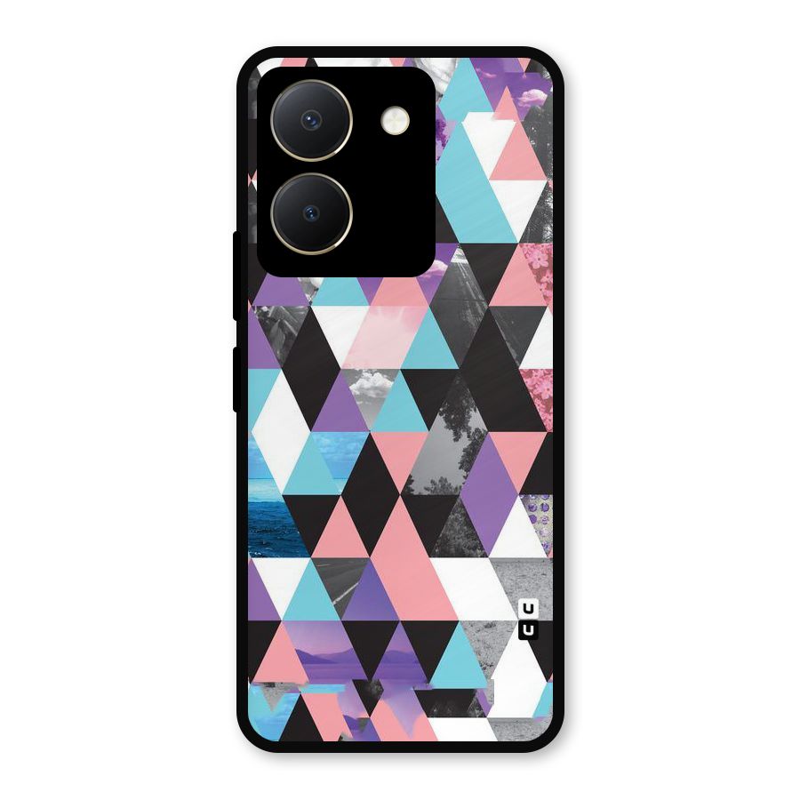 Abstract Splash Triangles Metal Back Case for Vivo Y36