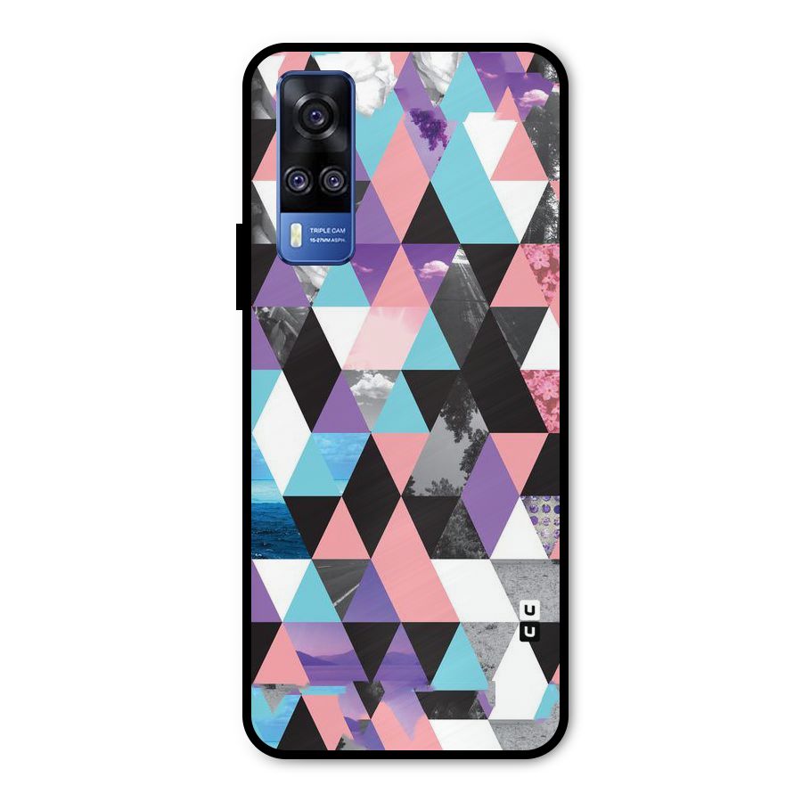 Abstract Splash Triangles Metal Back Case for Vivo Y51A