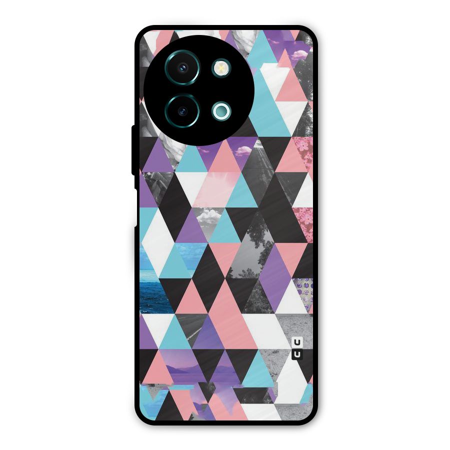 Abstract Splash Triangles Metal Back Case for Vivo Y58