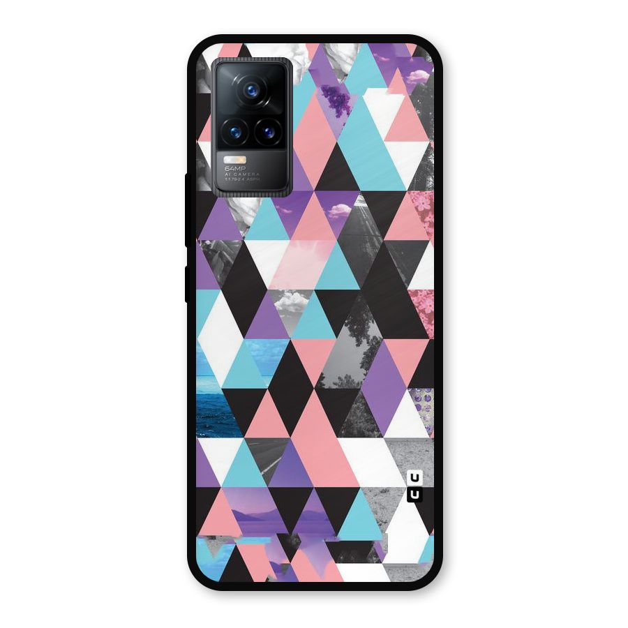 Abstract Splash Triangles Metal Back Case for Vivo Y73