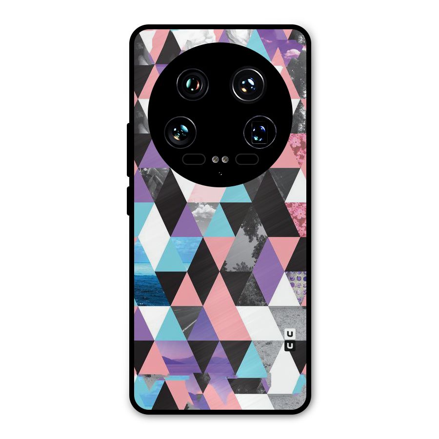 Abstract Splash Triangles Metal Back Case for Xiaomi 14 Ultra