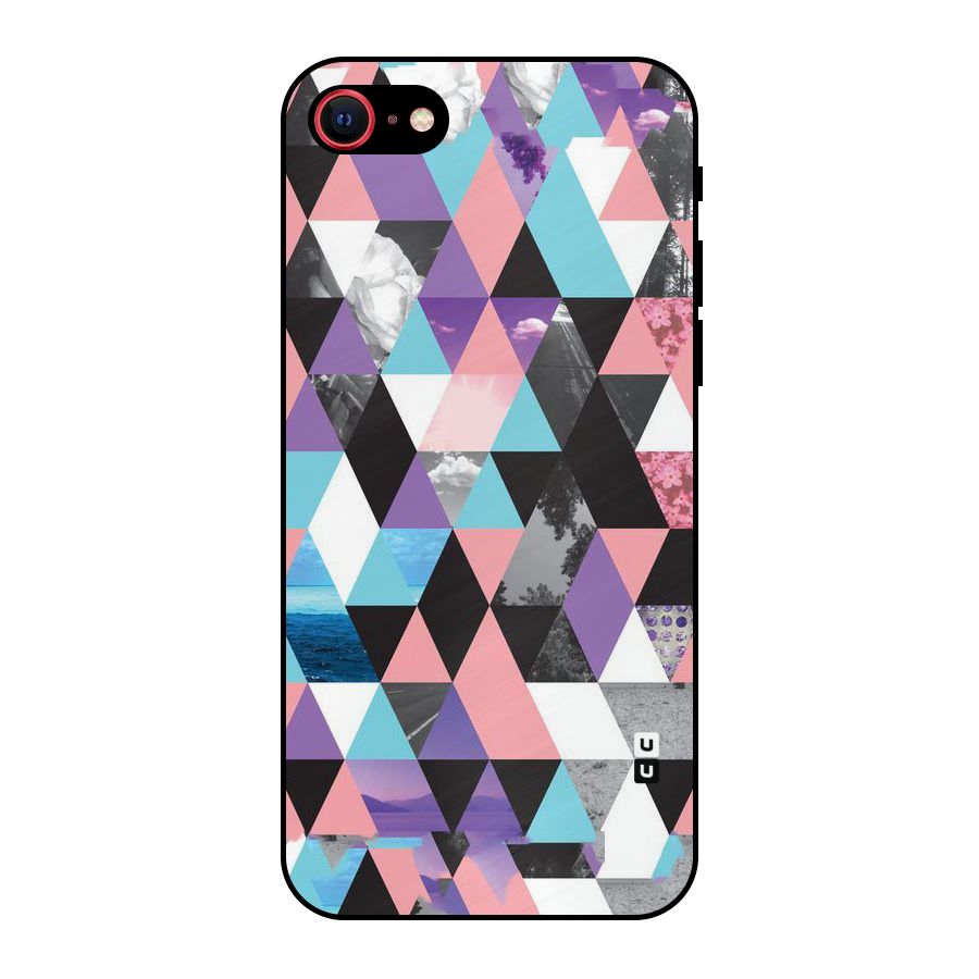Abstract Splash Triangles Metal Back Case for iPhone 7