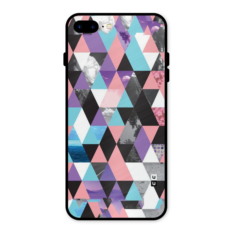 Abstract Splash Triangles Metal Back Case for iPhone 8 Plus