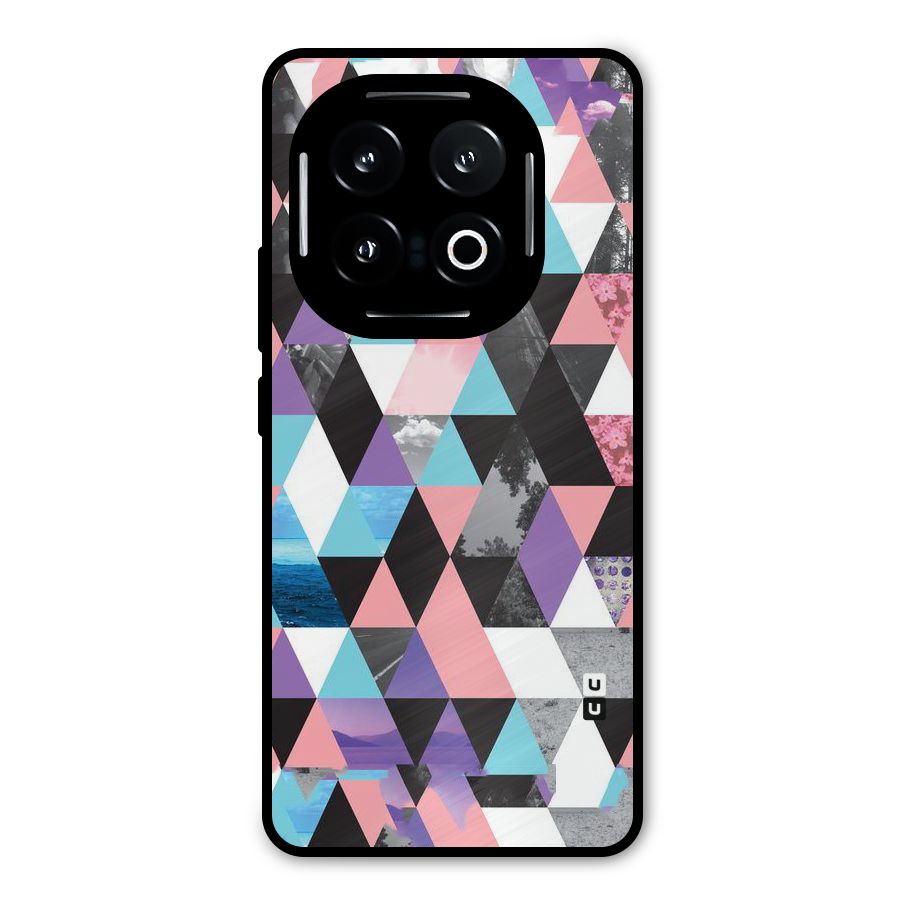 Abstract Splash Triangles Metal Back Case for iQOO 13