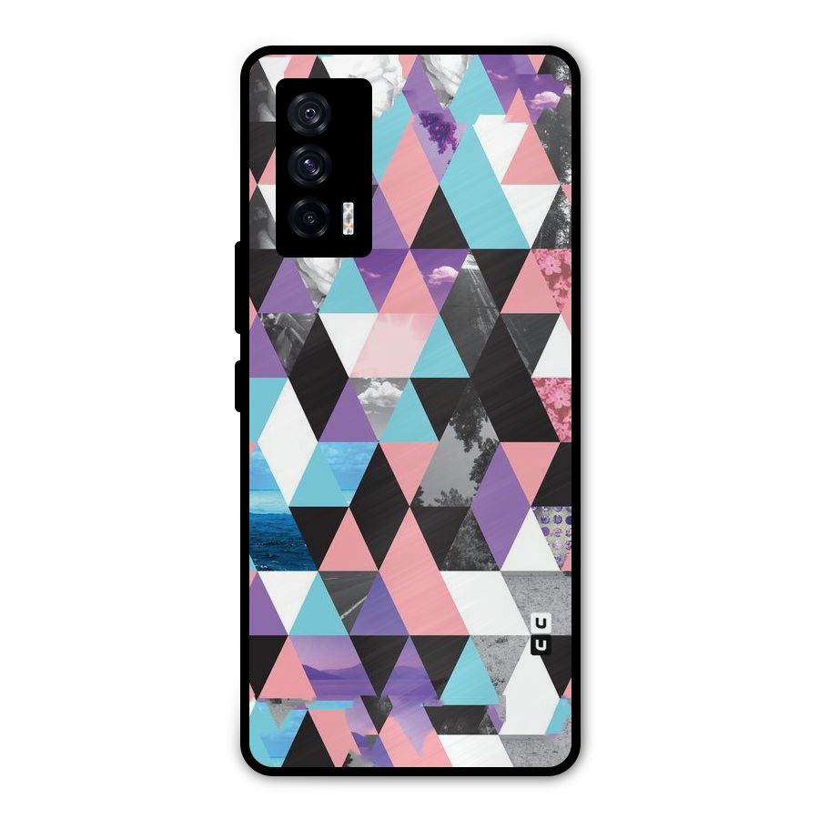 Abstract Splash Triangles Metal Back Case for iQOO 7 5G