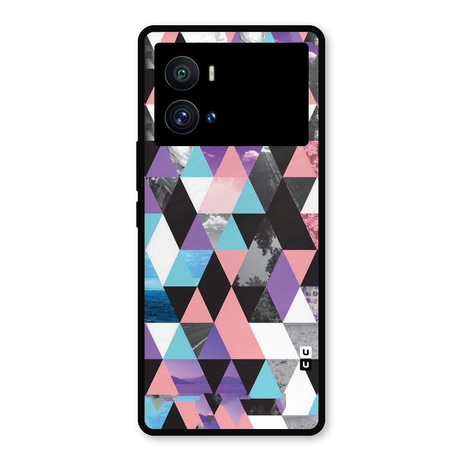 Abstract Splash Triangles Metal Back Case for iQOO 9 Pro