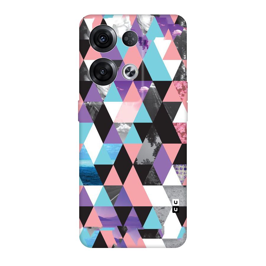 Abstract Splash Triangles Original Polycarbonate Back Case for Oppo Reno8 Pro 5G
