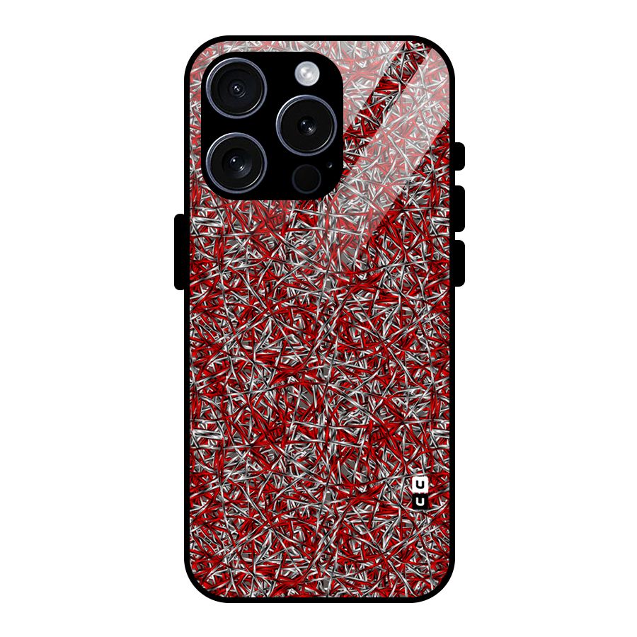 Abstract Threads Glass Back Case for iPhone 15 Pro