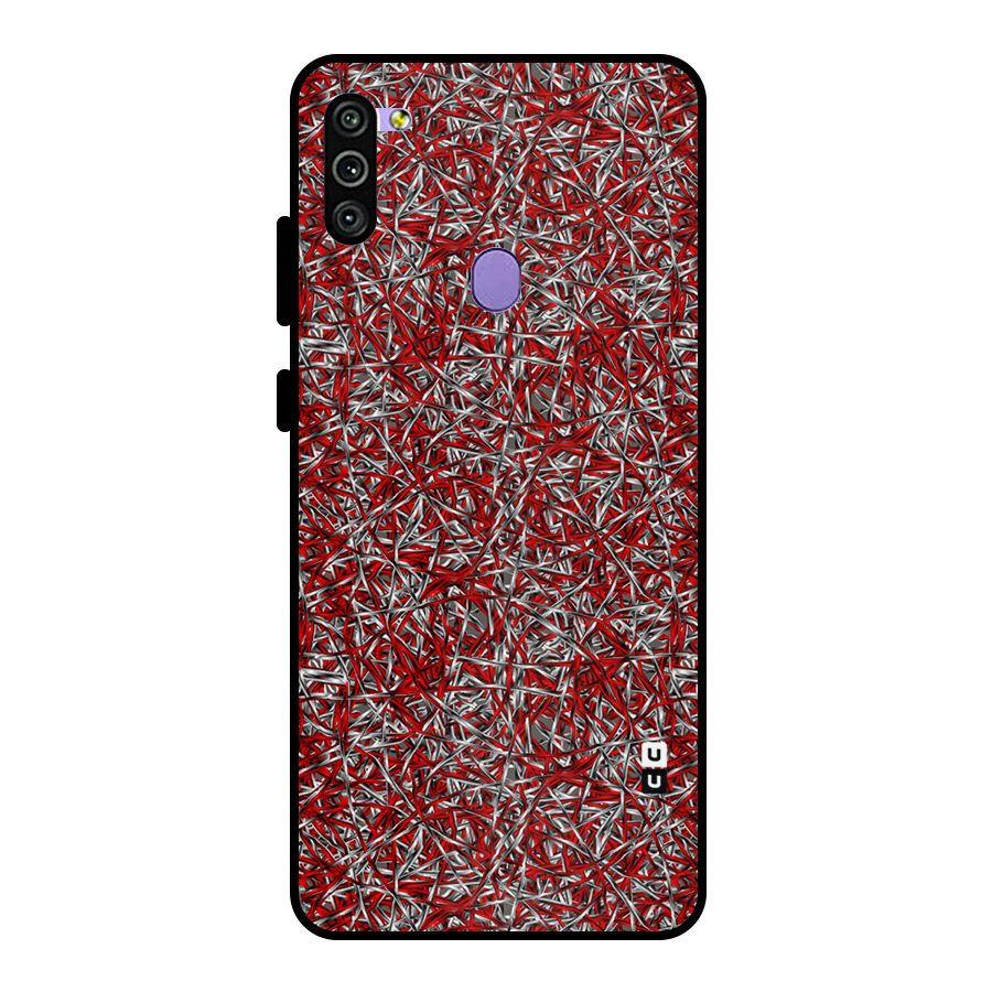 Abstract Threads Metal Back Case for Galaxy M11