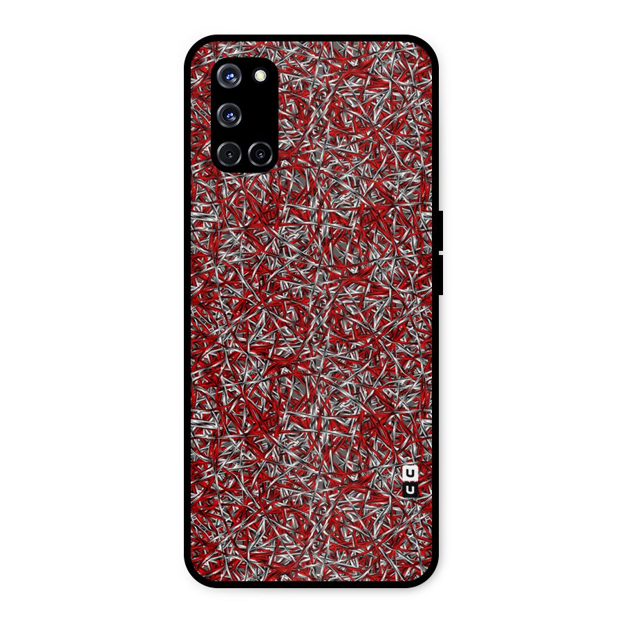 Abstract Threads Metal Back Case for Oppo A52