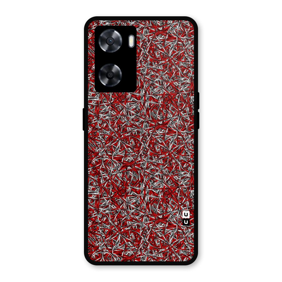 Abstract Threads Metal Back Case for Oppo A57 2022