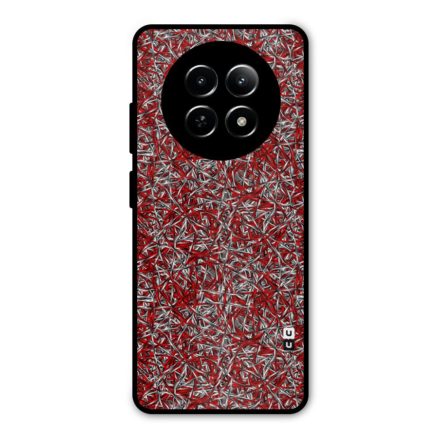Abstract Threads Metal Back Case for Realme 12x 5G