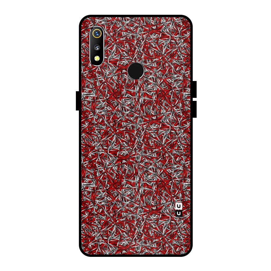 Abstract Threads Metal Back Case for Realme 3i