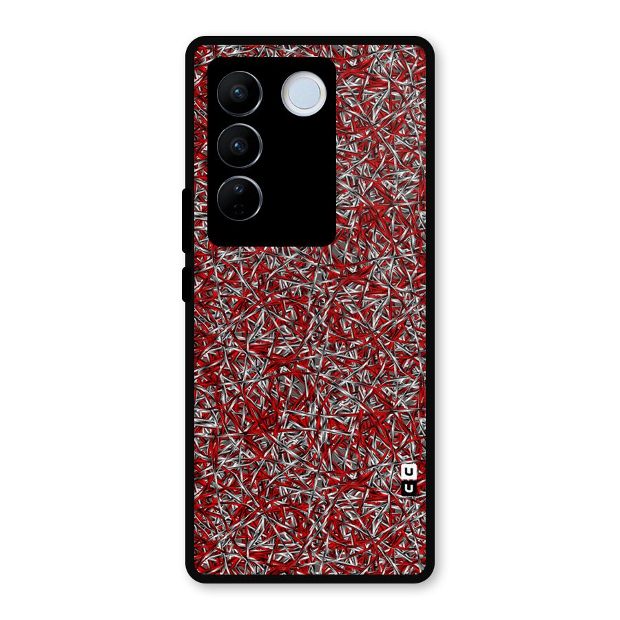 Abstract Threads Metal Back Case for Vivo V27 Pro