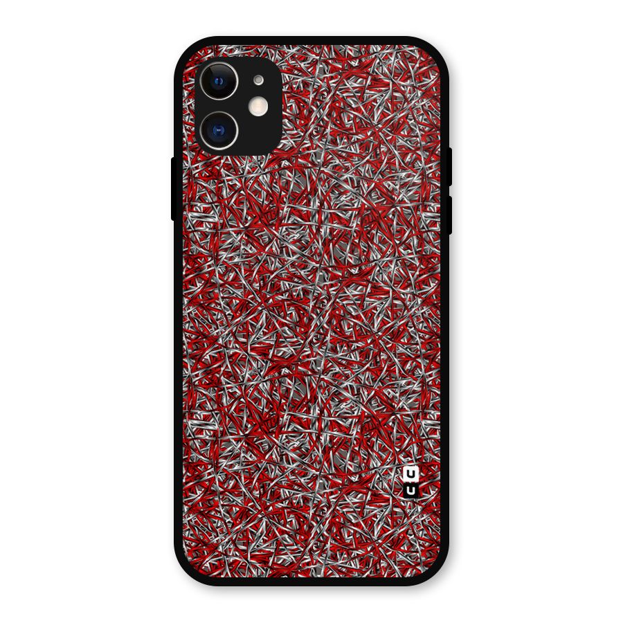 Abstract Threads Metal Back Case for iPhone 11