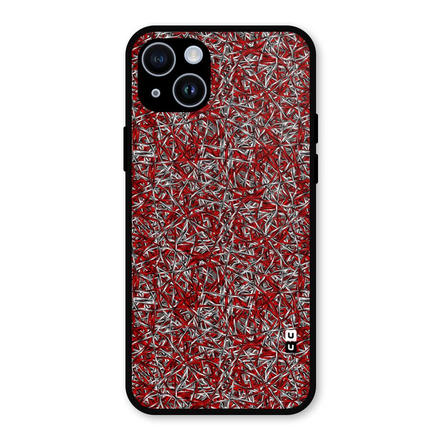 Abstract Threads Metal Back Case for iPhone 14
