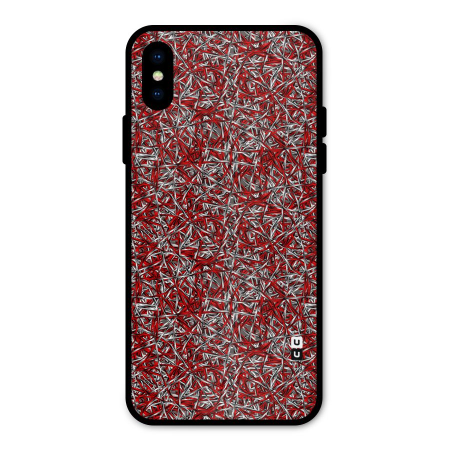 Abstract Threads Metal Back Case for iPhone XS