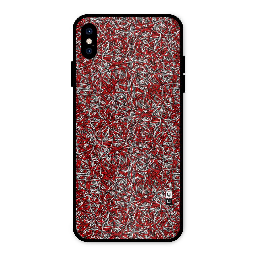 Abstract Threads Metal Back Case for iPhone XS Max