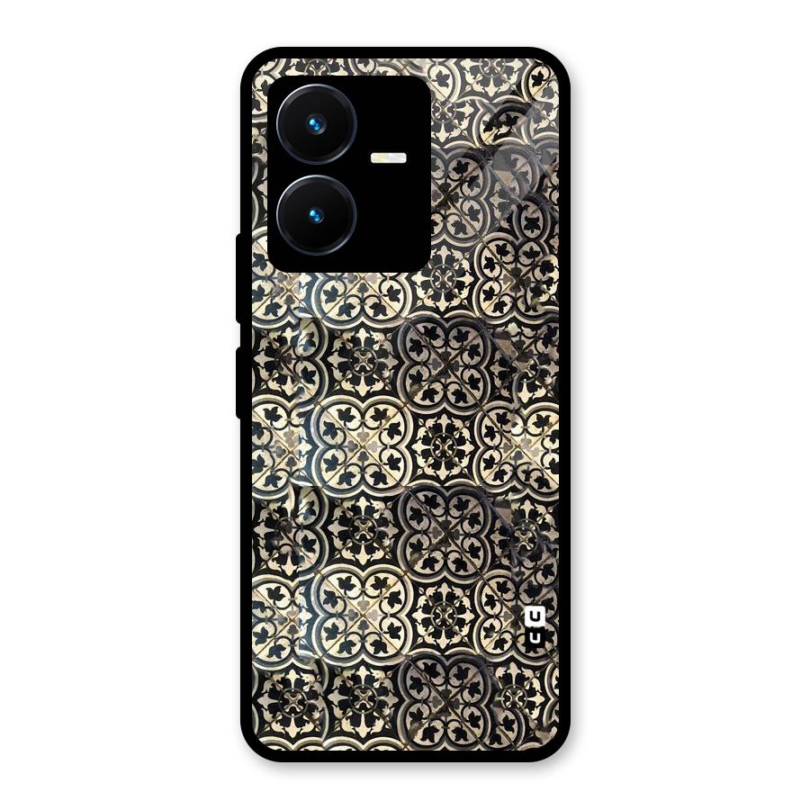 Abstract Tile Glass Back Case for Vivo Y22s