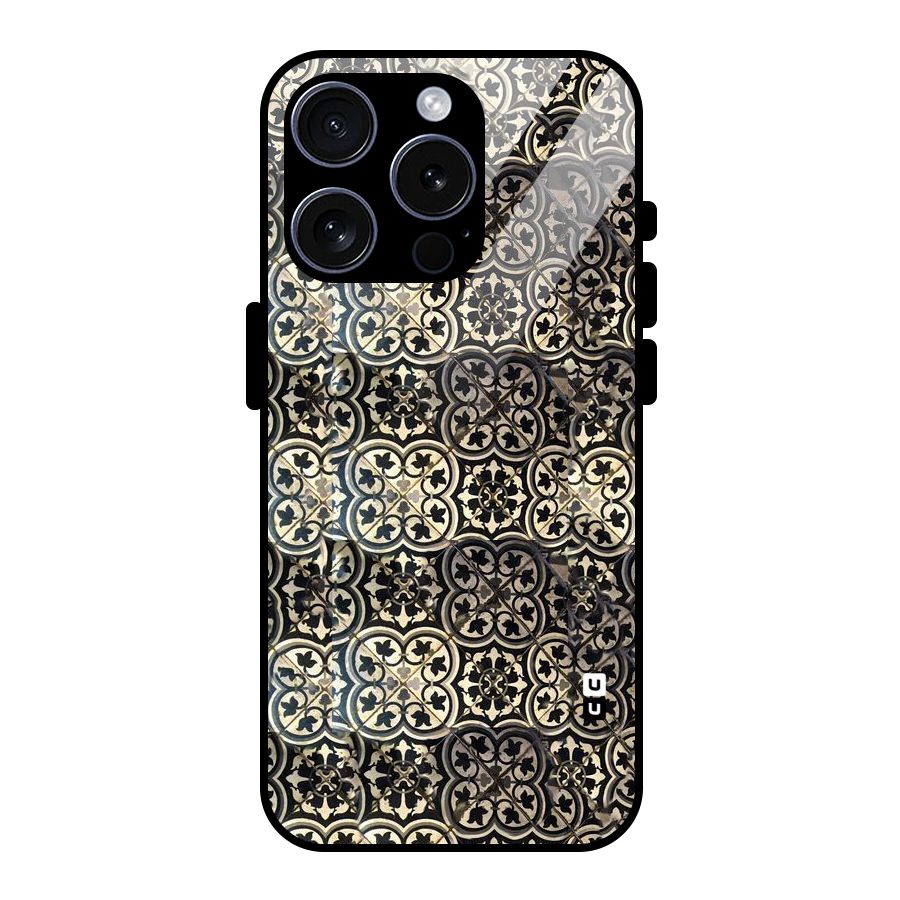 Abstract Tile Glass Back Case for iPhone 15 Pro