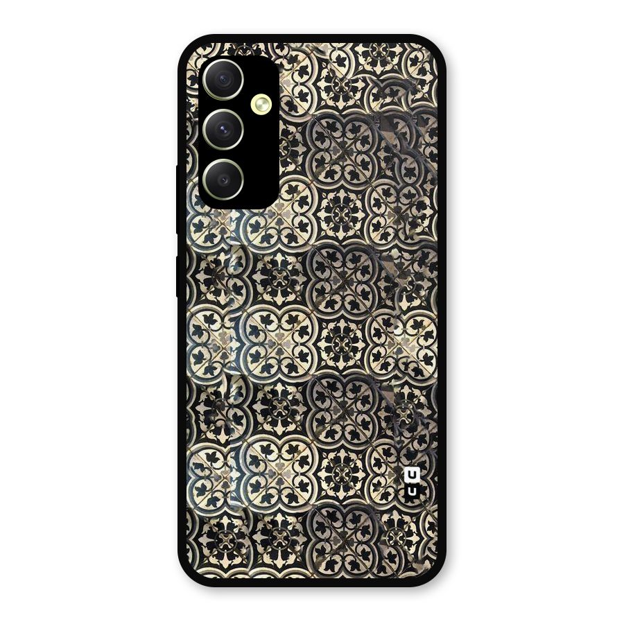 Abstract Tile Metal Back Case for Galaxy A34