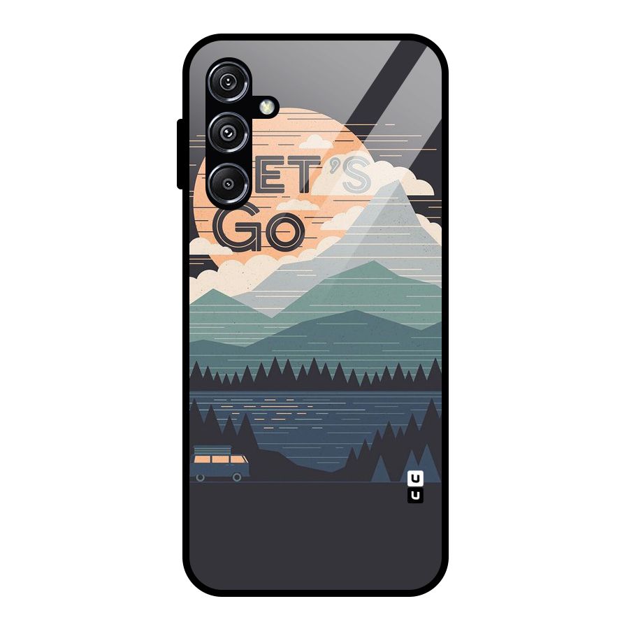 Abstract Travel Glass Back Case for Galaxy M34 5G