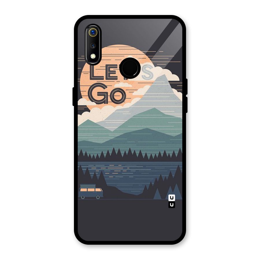 Abstract Travel Glass Back Case for Realme 3i