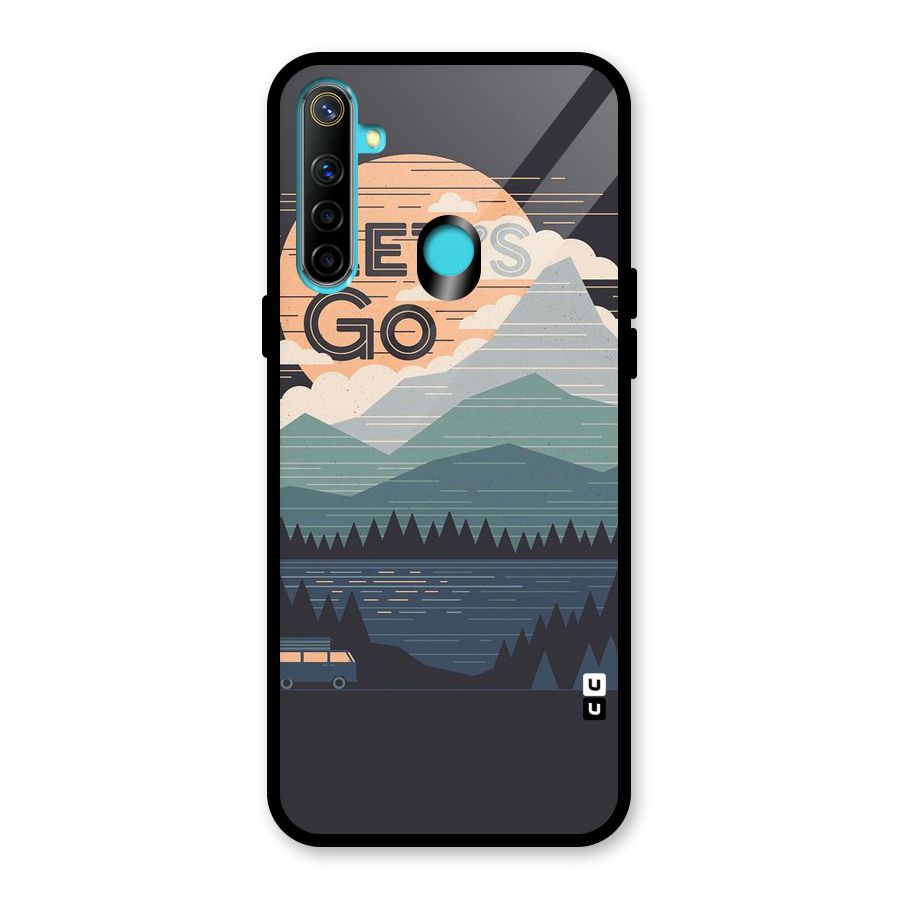 Abstract Travel Glass Back Case for Realme 5