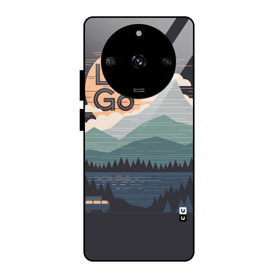 Abstract Travel Glass Back Case for Realme Narzo 60 5G