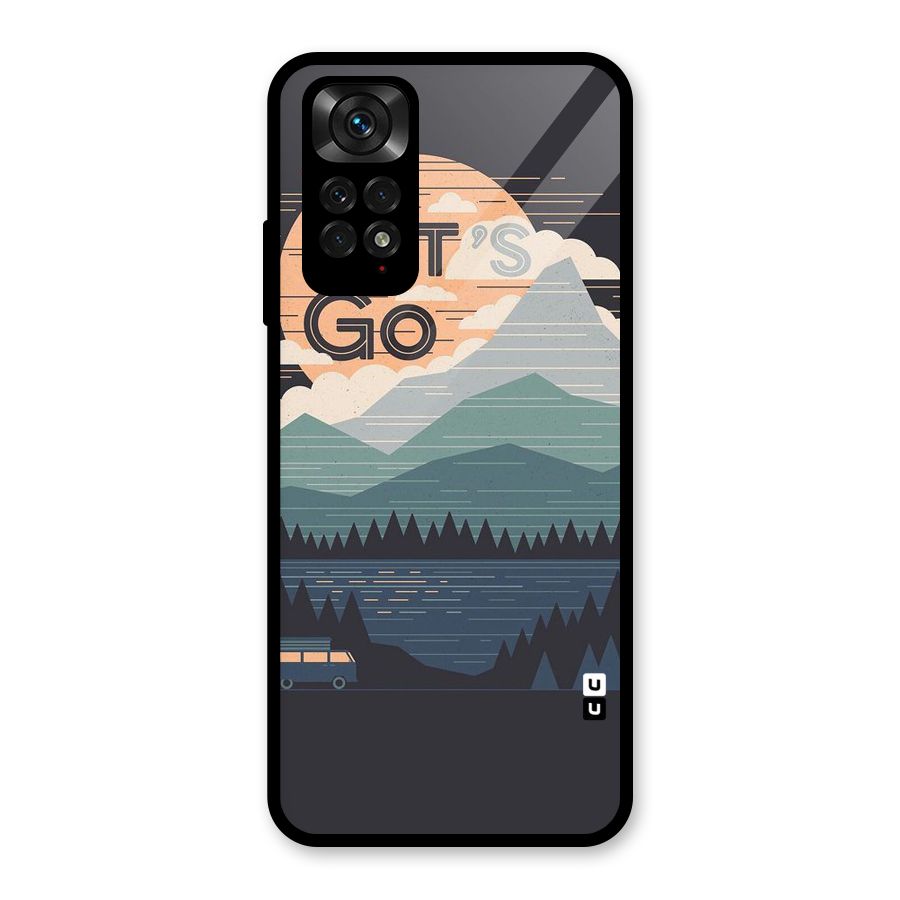 Abstract Travel Glass Back Case for Redmi Note 11S