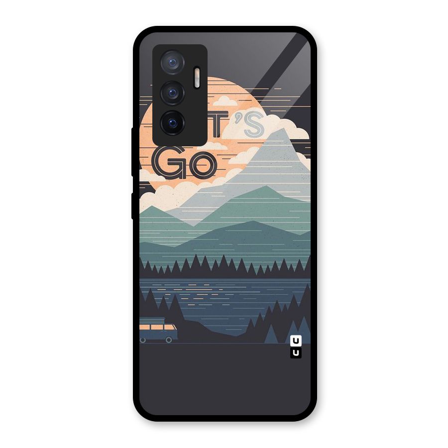Abstract Travel Glass Back Case for Vivo V23e